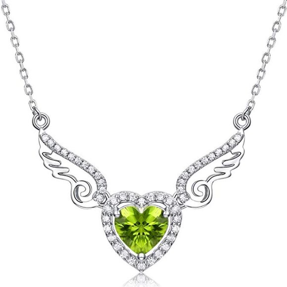 🎀 Hollow Green Heart Pendant Necklace for Women, EVGG1051 - Picture 2 of 6
